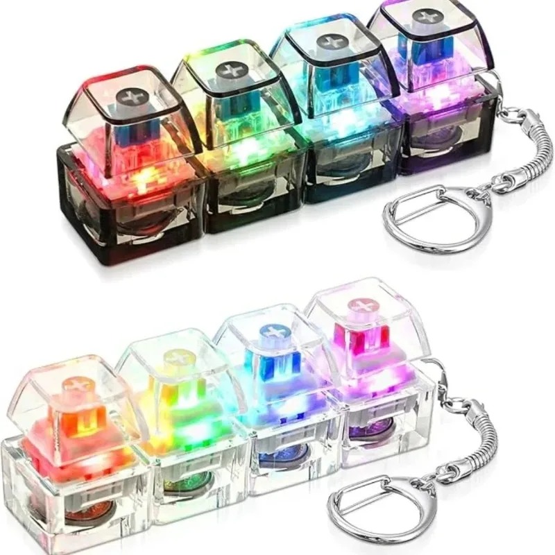 Electronics Gadgets For Kids - LED Keyboard Keychain Fidget Toys Crystal