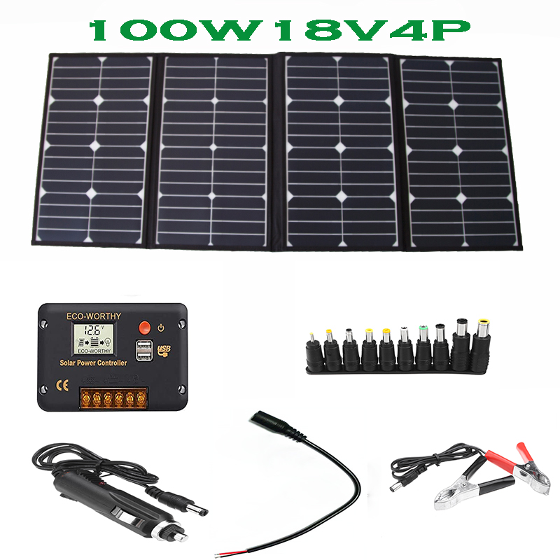 Portable 100 Watt Folding Sola - đánh giá và giá Solar Powered Charger