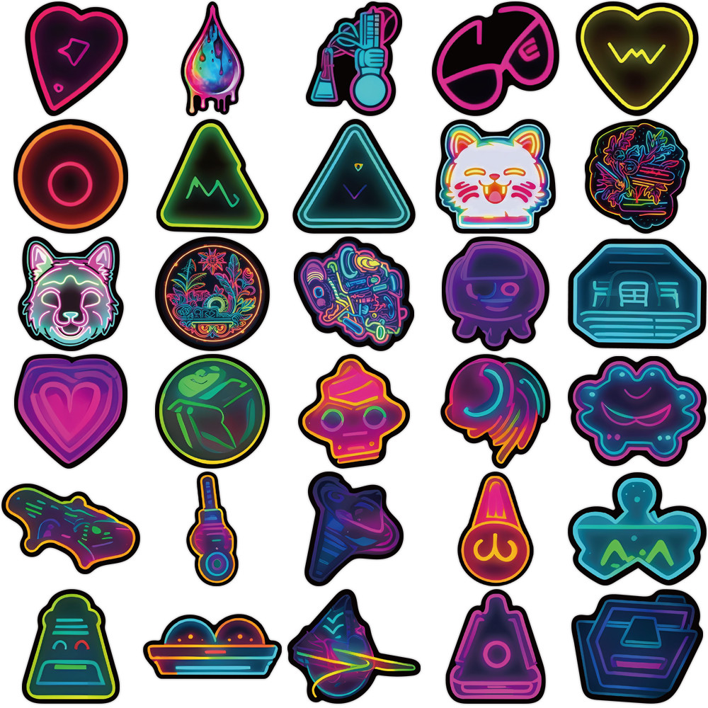 60-Piece Neon Style Stickers - - đánh giá và giá Electronics Gadgets Store