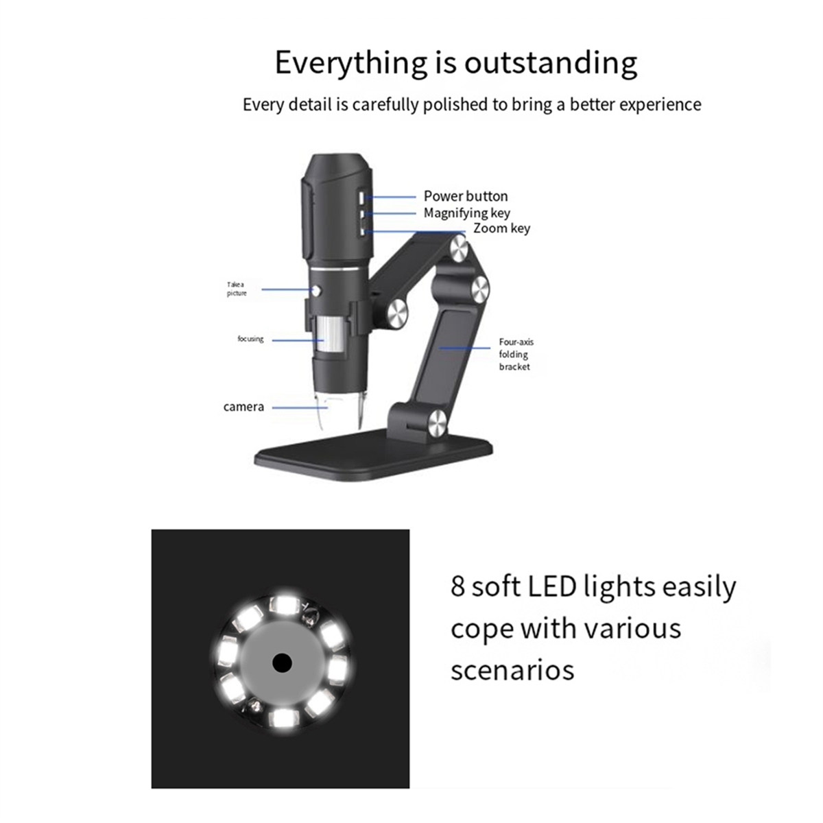 A06K Wireless Microscope,WiFi  - đánh giá và giá Usb Microscope Digital