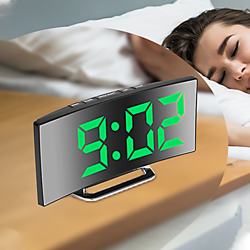 LED Digital Alarm Clock Curved - đánh giá và giá Electronic Gadgets For Home