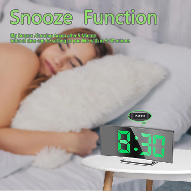LED Digital Alarm Clock Curved - đánh giá và giá Electronic Gadgets For Home