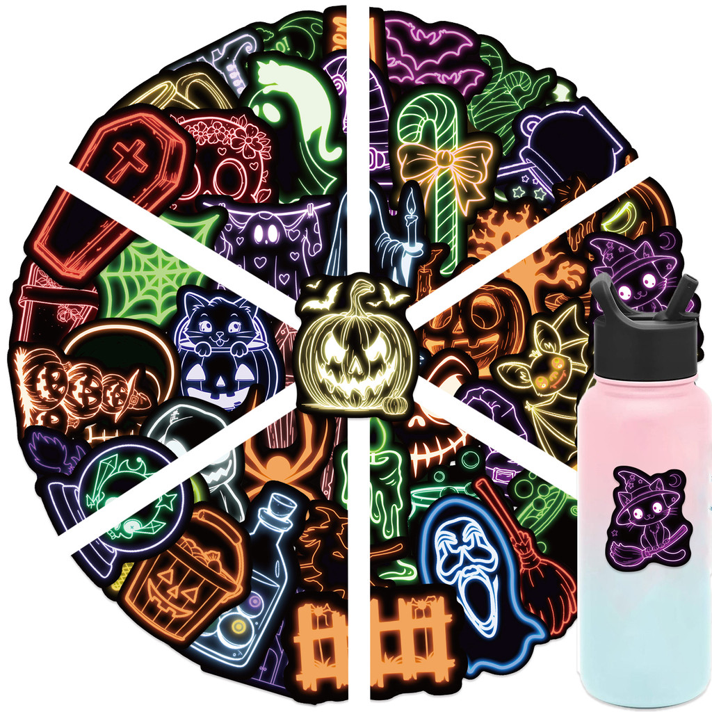 50-Piece Neon Halloween Sticke - đánh giá và giá Electronics Gadgets Store